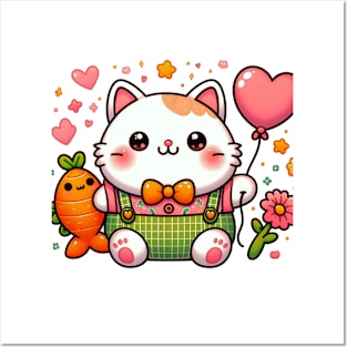 Cute kawaii cat T-Shirt Posters and Art